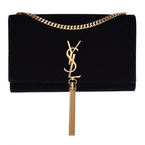 ysl black suede tassel bag|ysl medium kate shoulder bag.